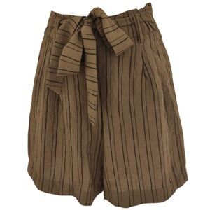 H&M High-Waist Striped Paper Bag Shorts